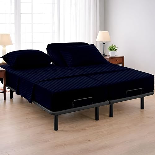 Cottington Lane Juego de sábanas divididas tamaño California King de 5 piezas para cama ajustable, algodón suave de alta calidad de 16 pulgadas de