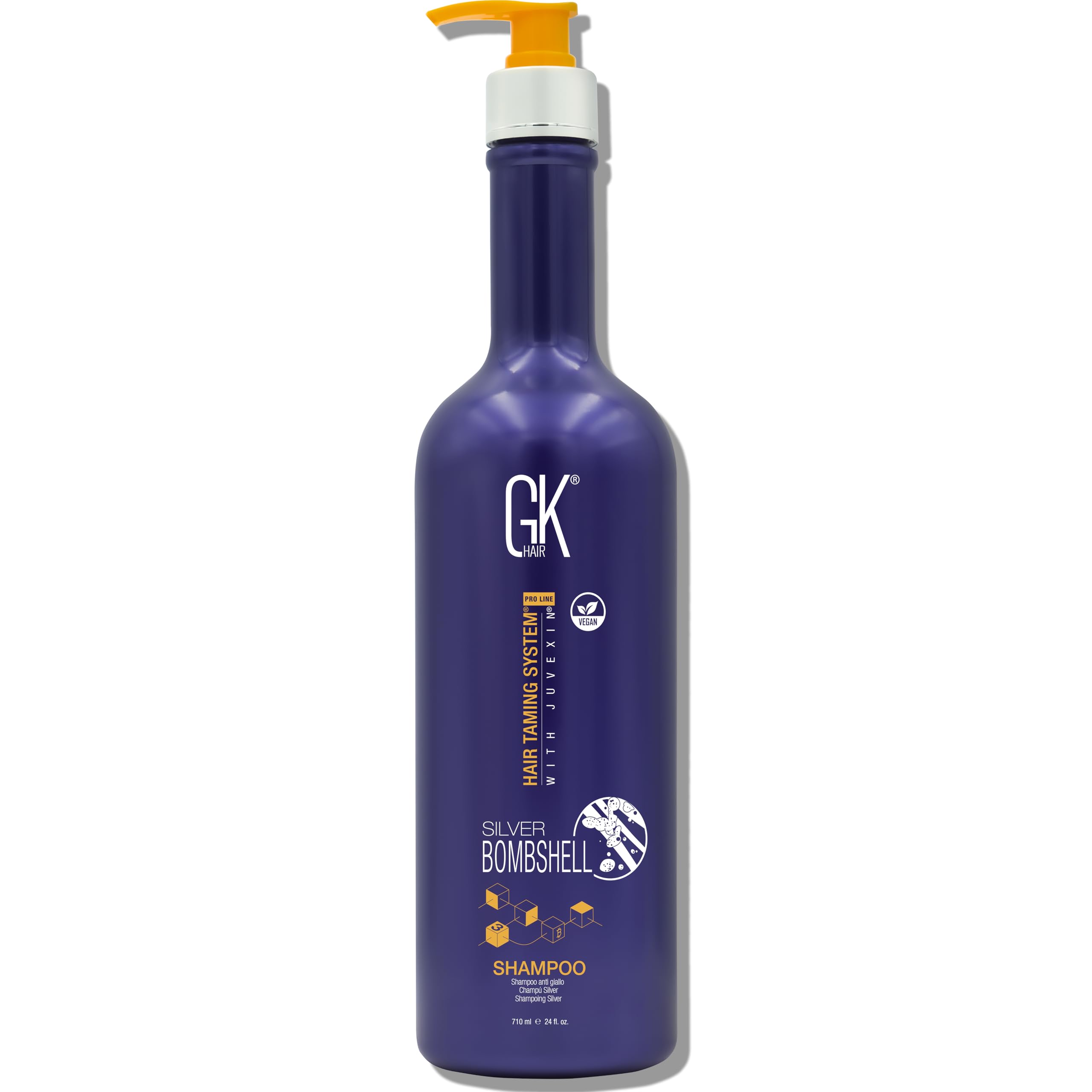 Silver Bombshell Purple Shampoo - For Blonde, Platinum, Ash, Silver & Gray Hair Moisturizes Dry & Damaged Removes Yellow Brassy Tones (710ml)