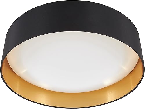 Vista 5 de EGLO Orme - Lámpara LED regulable de techo de 16 pulgadas para sala de estar, dormitorio, pasillo, negro/dorado Negro/Oro