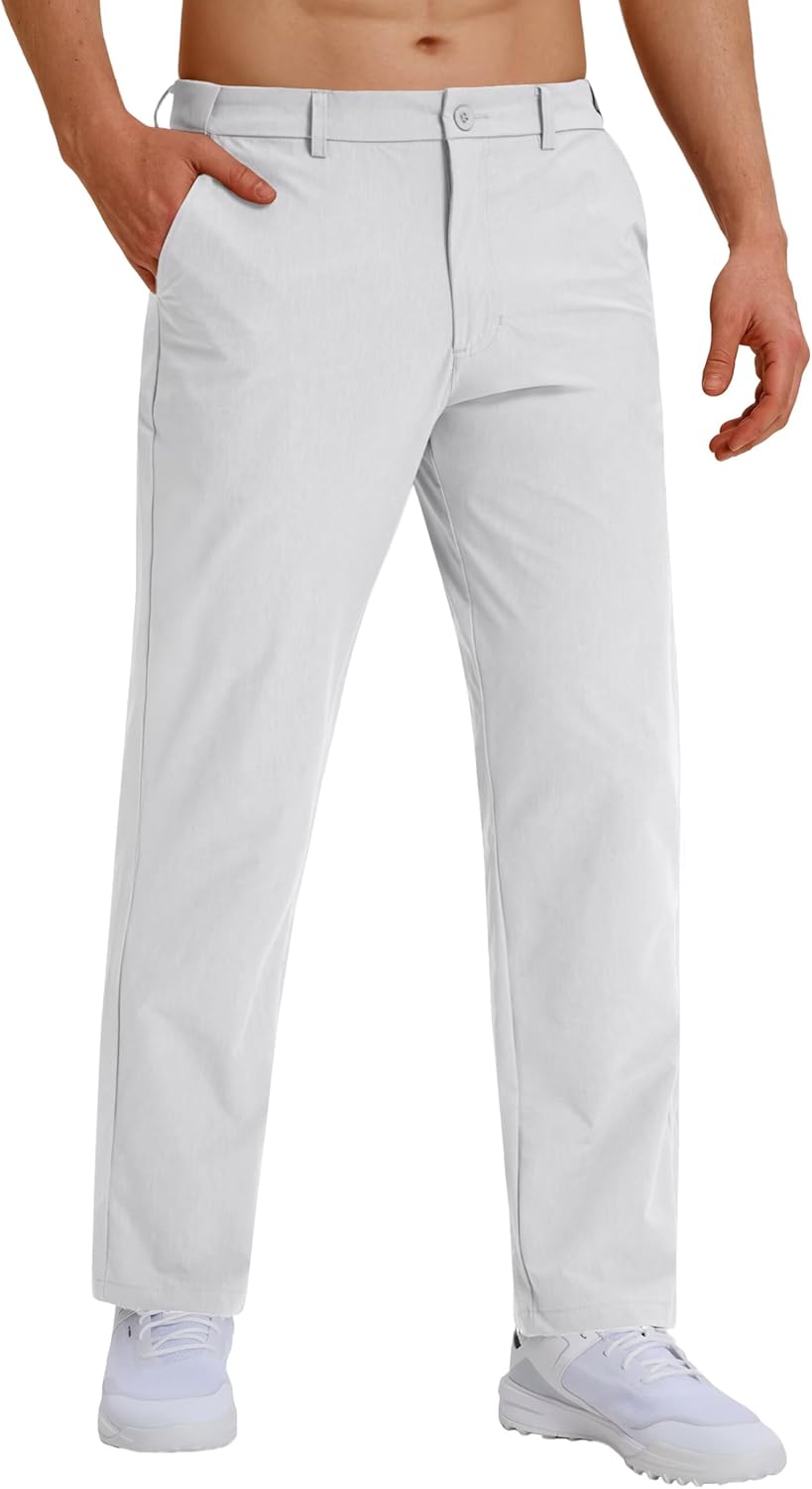 Men's Golf Pants Comfy Stretch Waist Lightweight Quick Dry Casual Work Dress Slacks with 4 Pockets, 30"/32"/34" Inseam