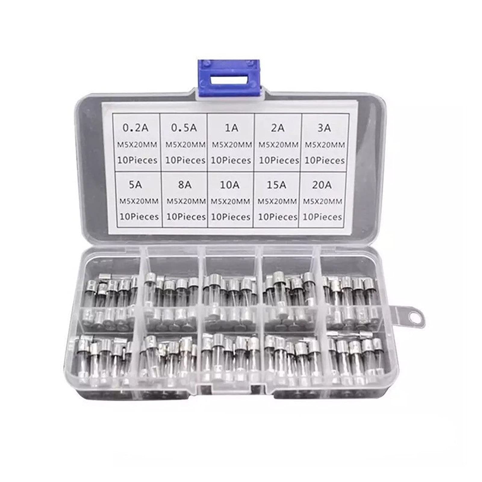 Fusible en verre rapide 5x20mm brisé ? Remplacez-le instantanément de 0.2A à 20A