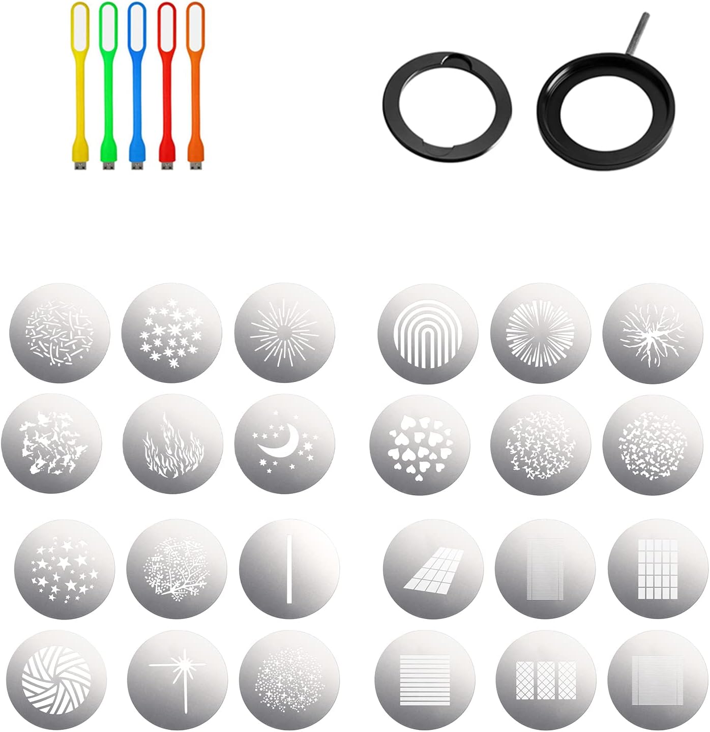 Godox GOBO Set SA-09-001, SA-09-002, SA-09-003, SA-09-004 Kit with GOBO Set Holder SA-10 Kit for Godox S30, S60 Focusing LED Video Light with USB LED