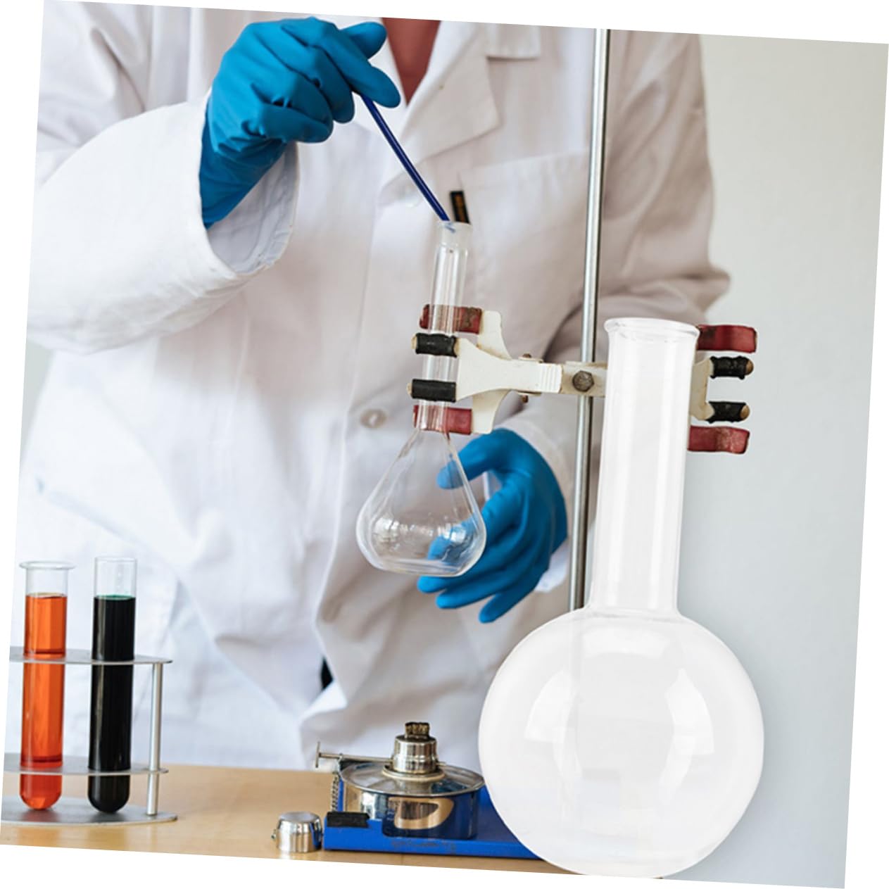 Zerodeko 2 Matraces de Base Redonda de Vidrio para Pruebas Científicas, Portátiles y Livianos, Ideales para Estudiantes en Laboratorios
