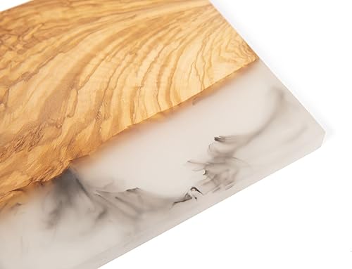 Miniatura 5 de Urthwood Studios - Tabla de embutidos de madera de olivo hecha a mano con resina epoxi, tablas de queso y bandeja de servir para fiestas, tabla de