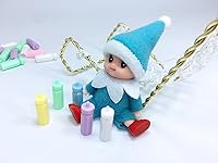 Vista 5 de Muñeca de elfo bebé de Navidad en mono azul