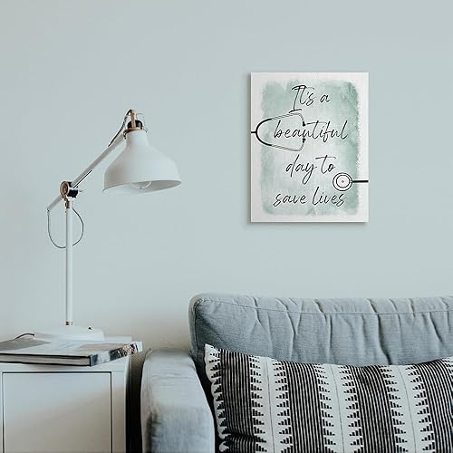 Miniatura 2 de Stupell Industries Hermoso día salvar vidas frase apreciación de la atención médica, diseño de Marcus Prime, arte de pared en lienzo, 16 x 20