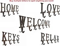 Vista 4 de Handcrafted Nautical Decor Gancho de pared rústico de cobre con letra R alfabeto, 6 pulgadas