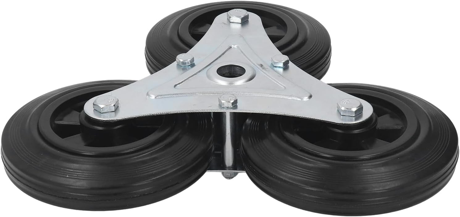 Stair Climbing Wheel, 6in Rubber Shopping Cart Tri Wheel Heavy Duty Triangle Caster with 300lb Load Capacity for Moving Overcoming Stairs, Curbs Uneven Terrain