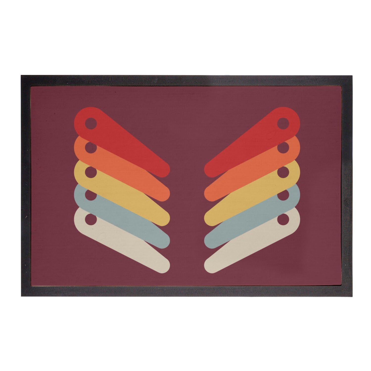 Paillasson rouge pinball grand format 75x50cm avec motif de flipper rétro de bistrot