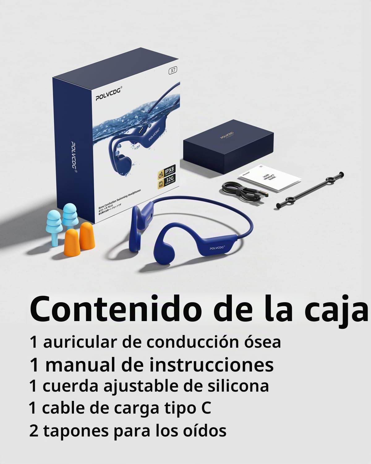 Auriculares de natación, IPX8, impermeables, de conducción ósea, 32 GB de memoria, auriculares abiertos con micrófono, auriculares inalámbricos deportivos subacuáticos para entrenamiento