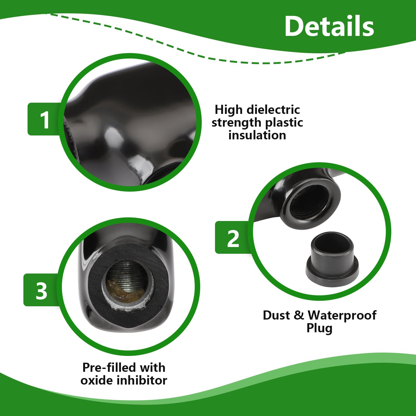 WengartInsulated Inline Splice Connector,3Pack,Wire Range 2/0-6 Gauge,7/32