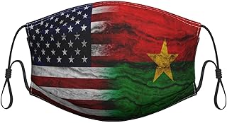 US Burkina Faso America Flag Durable Masks for Work Play