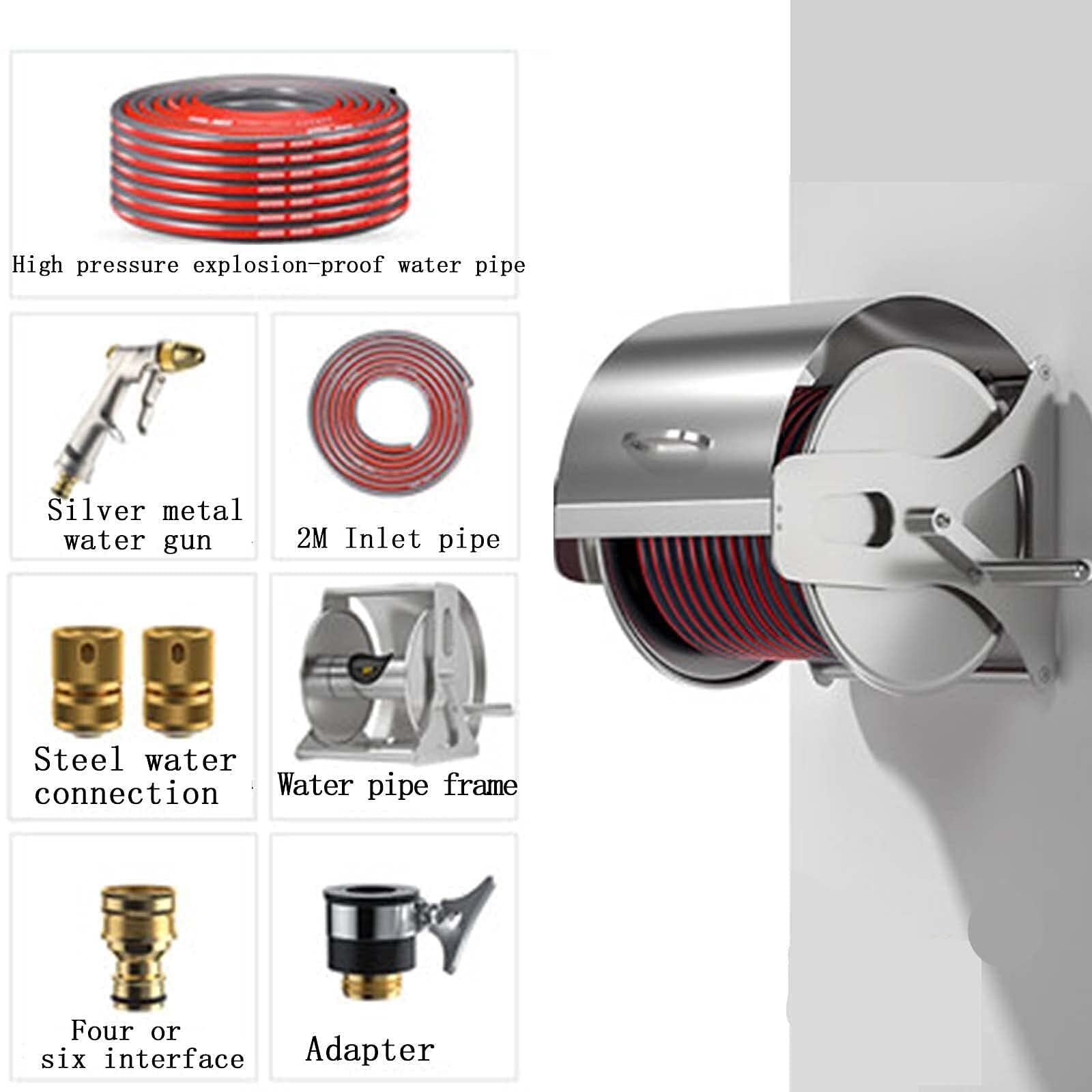 Strumenti di irrigazione, avvolgitubo in Acciaio Inossidabile, Supporto per Tubi da Giardino Resistenti all'Acqua per Esterni, Durevole per Giardinaggio, irrigazione, Fiori, Cortile, Prato,