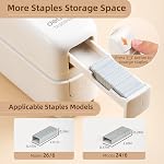 deli Stapler, Desktop Staplers with Integrated Staple Remover, 40 Sheet Capacity Office Stapler, White