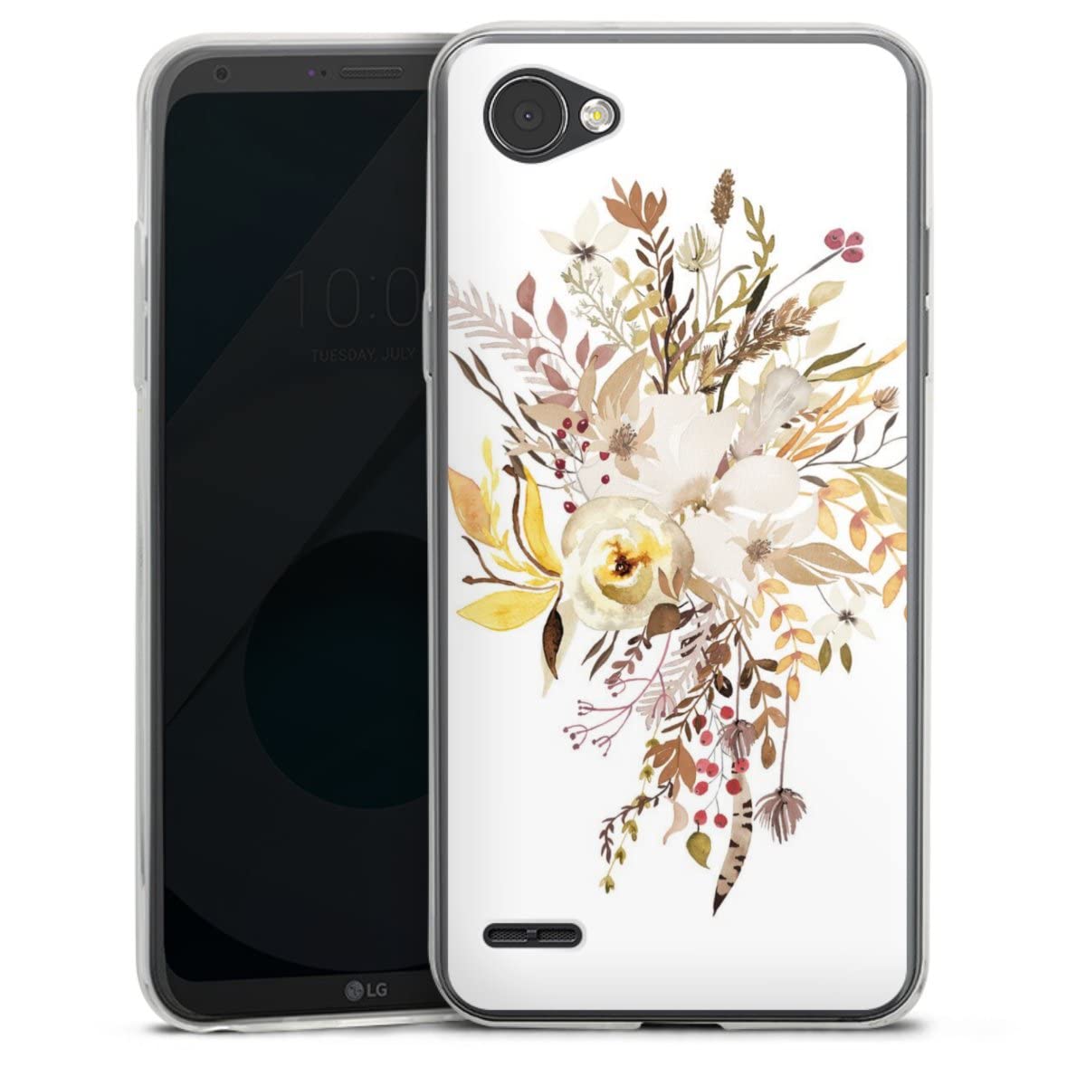 Custodia sottilissima compatibile con LG G7 ThinQ Custodia per cellulare di silicone trasparente Cover semplice Glitter Look Pietra preziosa Marmo