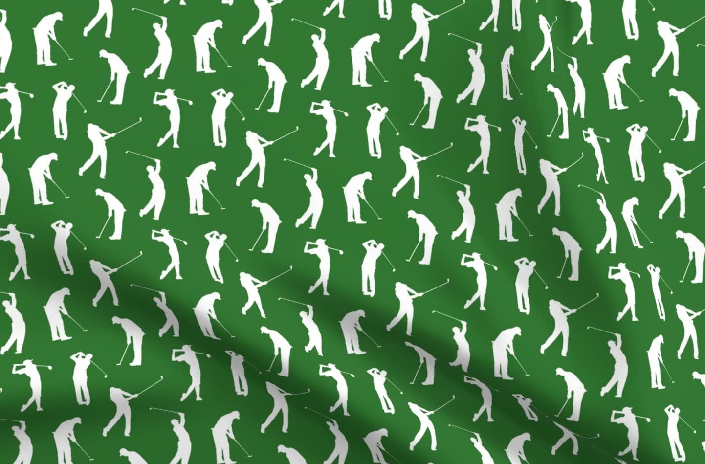 Spoonflower Fabric - Golfers Small Golfer Golf Golfing Sports Man Cave Tee Boys Men Athlete Printed on Organic Cotton Sateen Fabric by The Yard - Sewing Quilting Apparel Home Decor