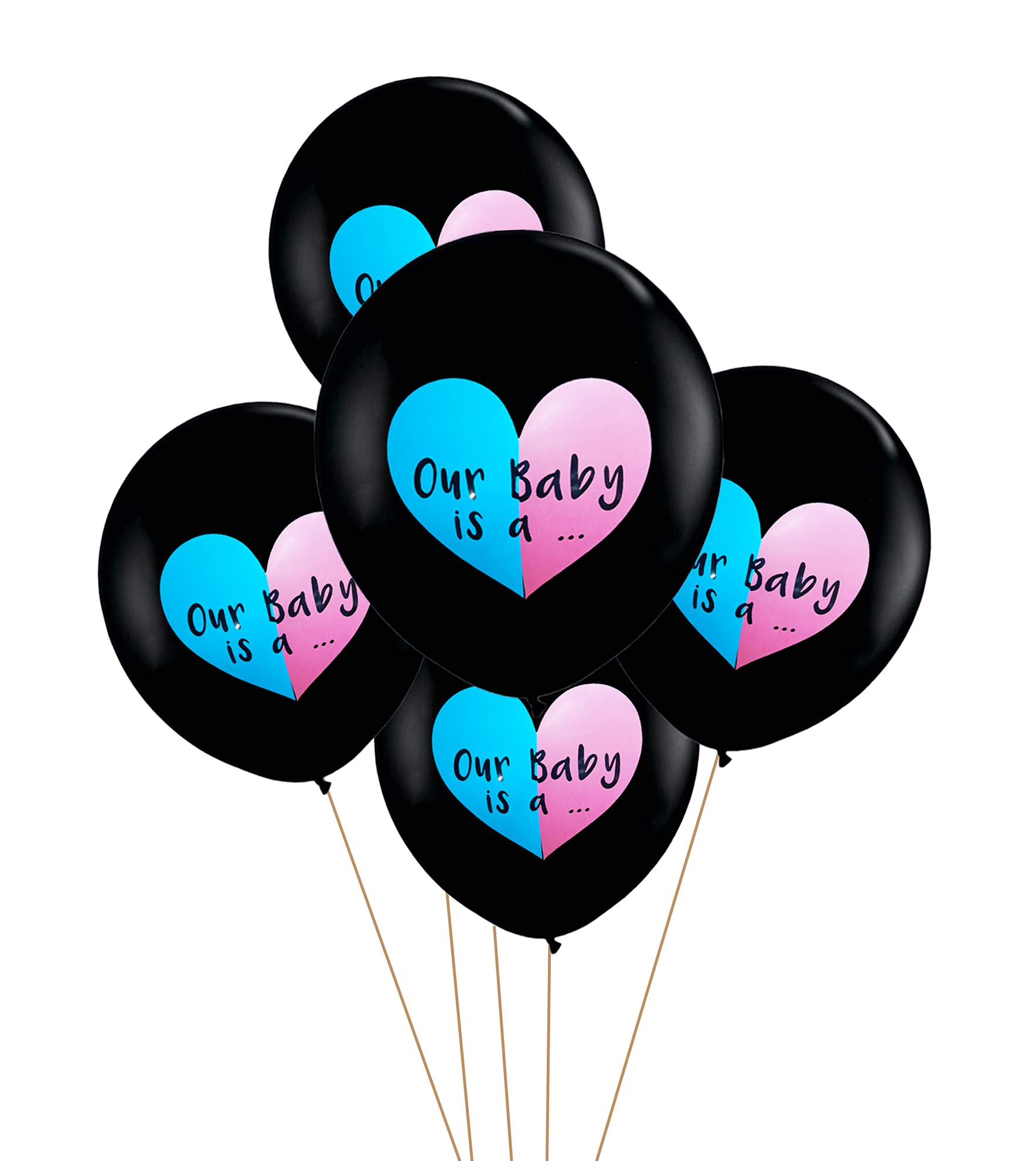 PARTY TIME - 5 Pieces Baby Gender Reveal Latex Balloon Set - Packs for Boy or Girl - Baby Shower Gender Reveal Party Supplies
