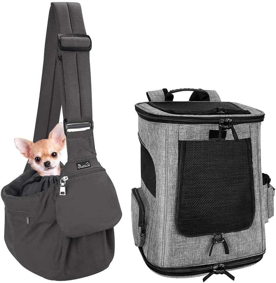 SlowTon Pet Sling Carrier + SlowTon Pet Carrier Backpack for Small Dog Cat (Bundle) : Pet Supplies