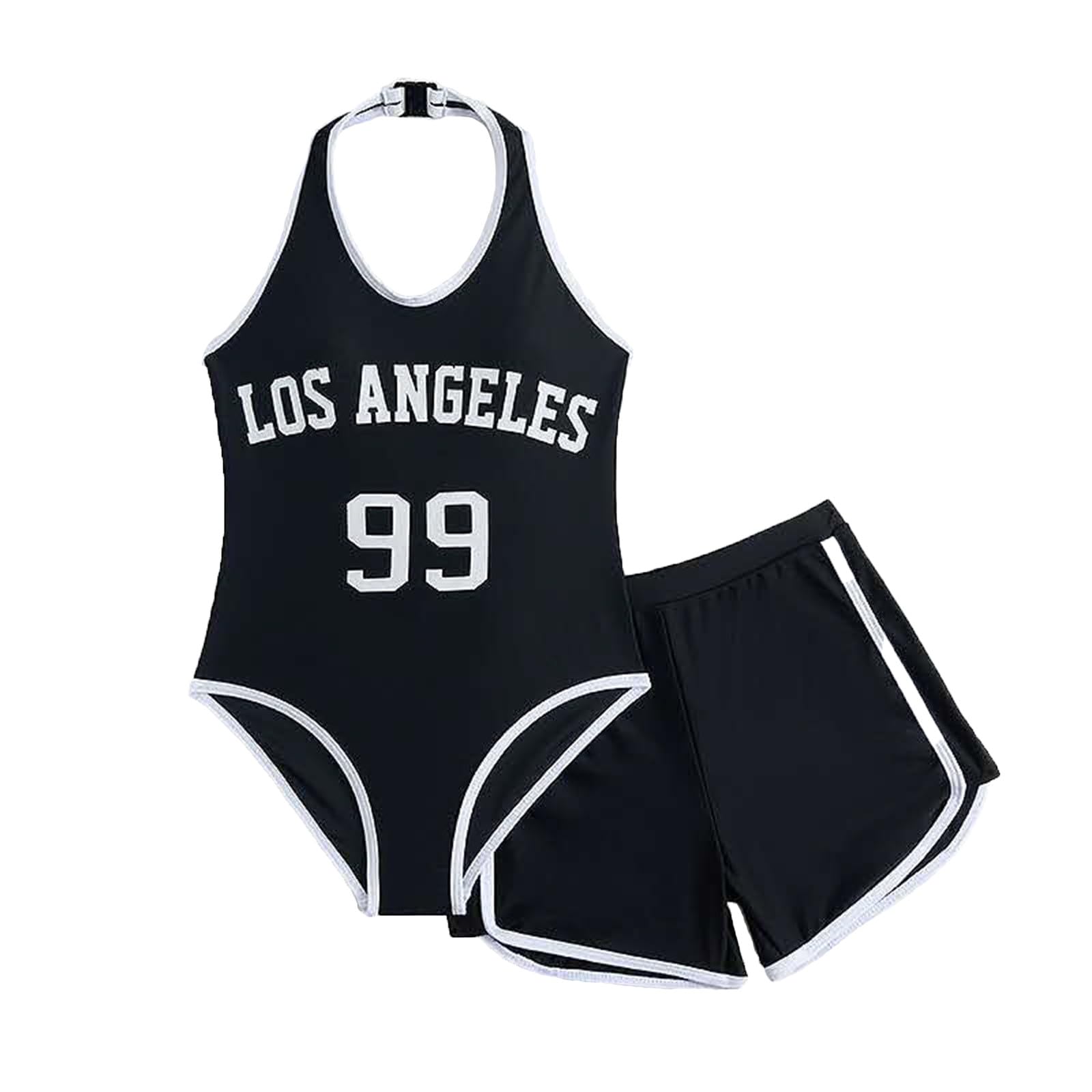 Generisch Traje de baño de verano para niña, bikini con pantalones cortos, 2 piezas, conjuntos de bikini, trajes de baño deportivos
