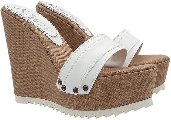 Kiara Shoes Handmade Womens Wedges in Rope Made in Italy 13 cm Heel - KZ2001 Bianco