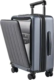 Mala de bordo NINETYGO, 56x35x23 cm aprovada por companhias aéreas, com bolso frontal, compartimento frontal de 50 cm para laptop, expansível, rodas giratórias duplas, policarbonato rígido, trava TSA