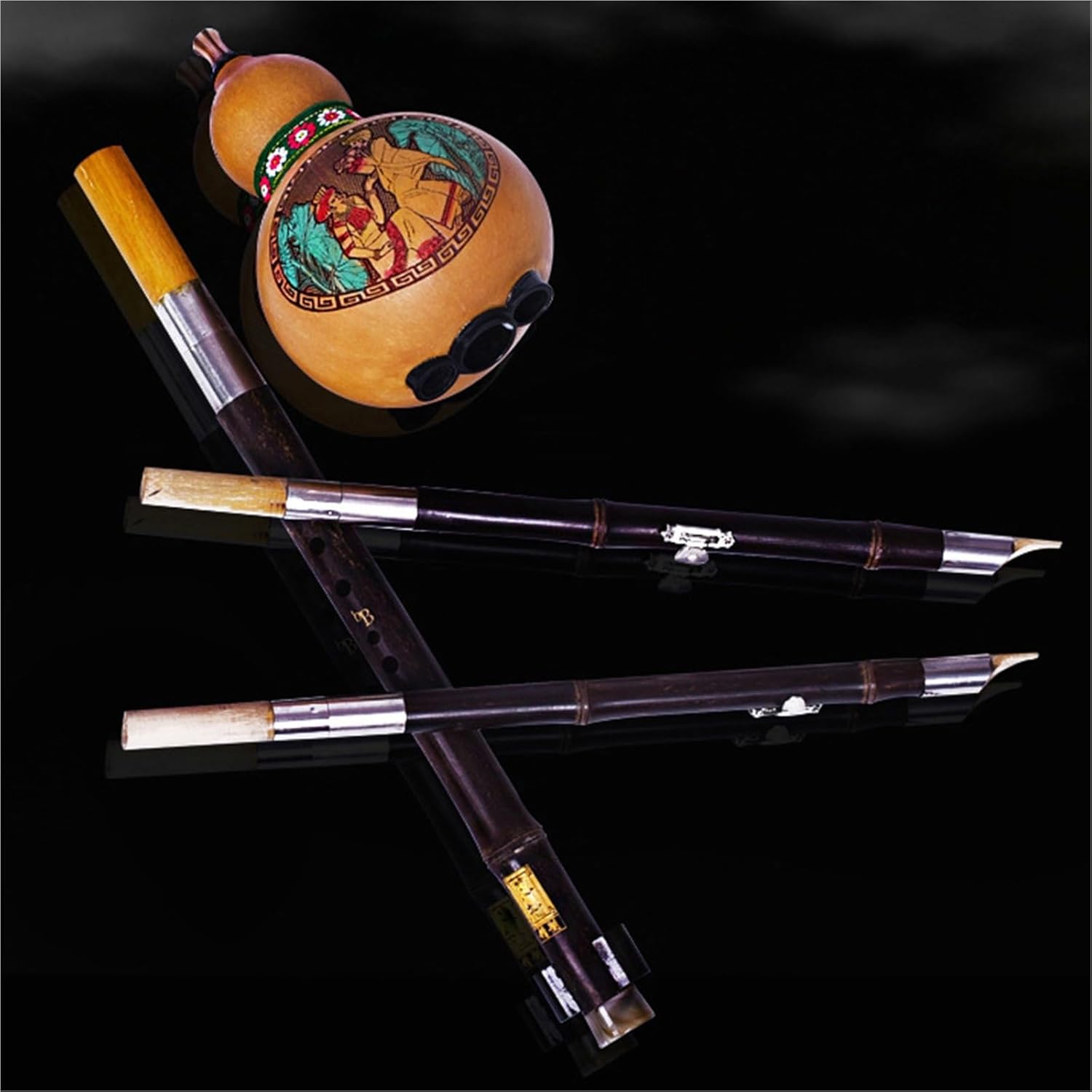 伝統楽器 フルシ 3トーンの紫色の竹管 Hulusi 変ロ長調 初心者向け楽器