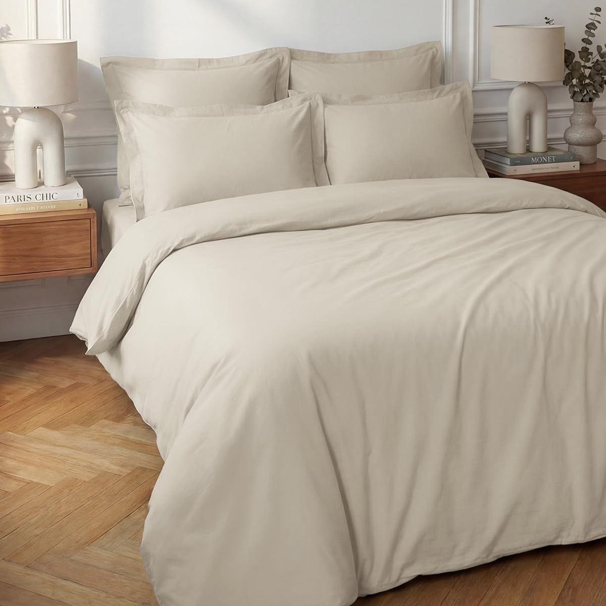 Sensei Maison - Housse de Couette en Percale Coton Soft Percale - 240x220 cm - Ficelle