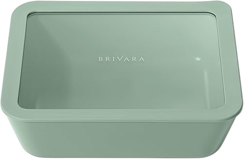 Miniatura 10 de Recipiente de almacenamiento de alimentos de vidrio con recubrimiento cerámico | Sin PTFE, PFOA, PFAS y BPA | Recipiente reutilizable no tóxico para