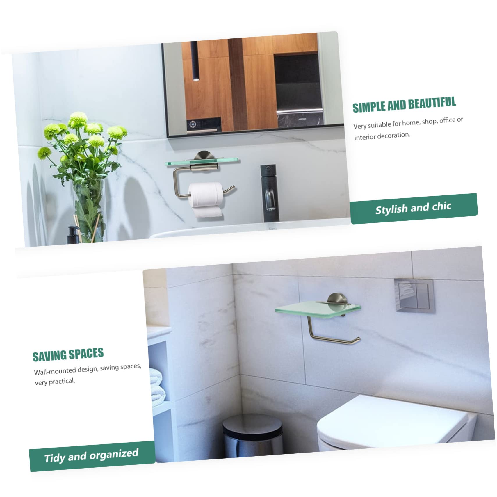 NUOBESTY Portarotolo da Parete in Acciaio Inossidabile Design Salvaspazio e Vetro e Installazione Facile Elegante e Funzionale per Cucina e Soggiorno