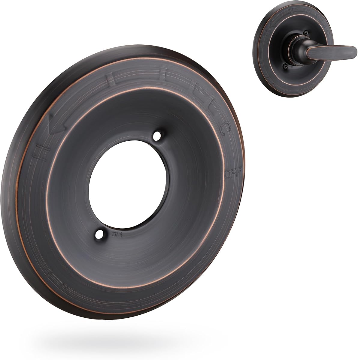 Reemplazo de cubierta de ducha, compatible con grifo de bañera serie Delta 13/14 y 1300/1400 BT14096, cubierta de metal única de bronce aceitado