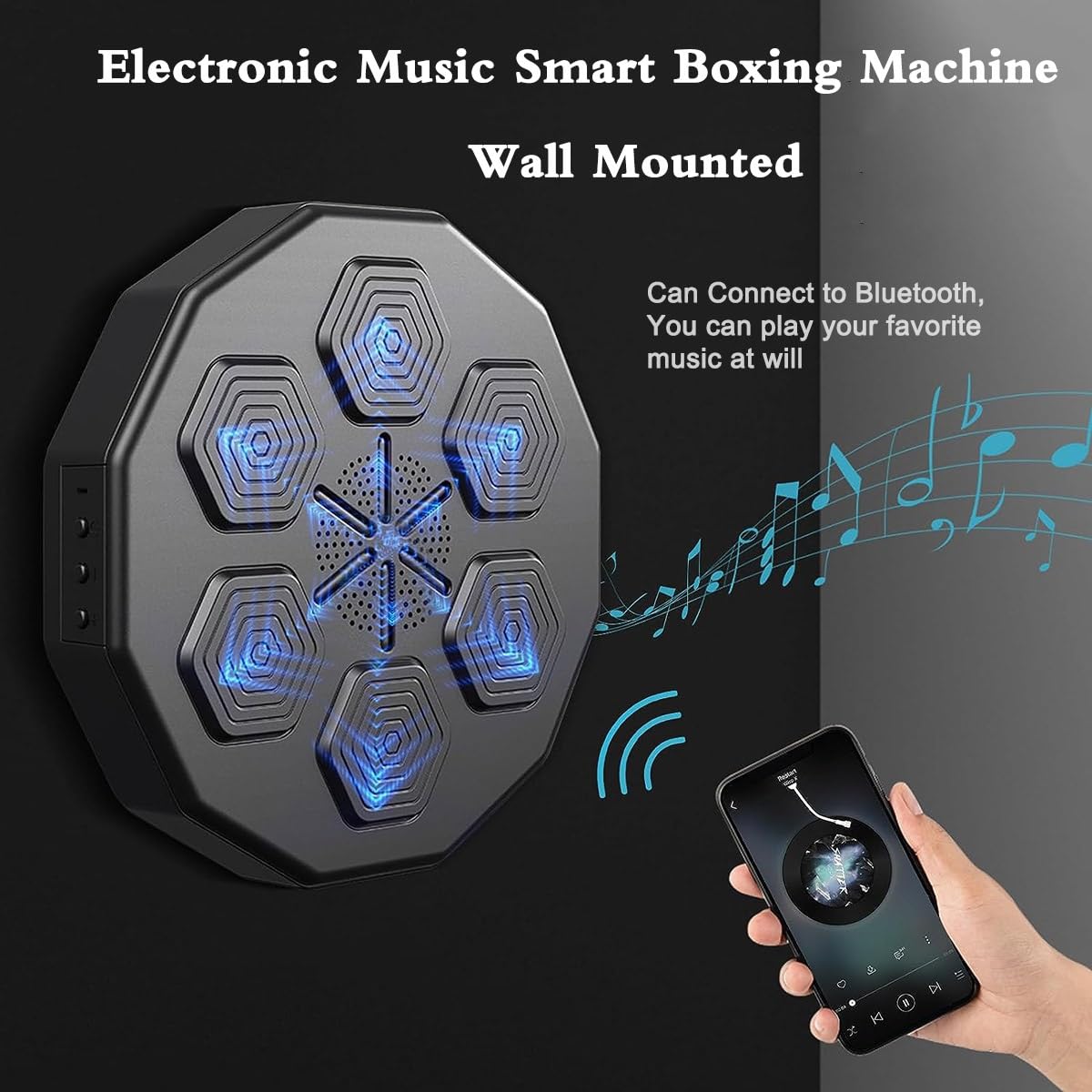 Máquina de boxeo con música para el hogar montaje a la pared equipo deportivo para golpear portátil electrónico enfoque inteligente entrenamiento de agilidad objetivo almohadillas para golpear