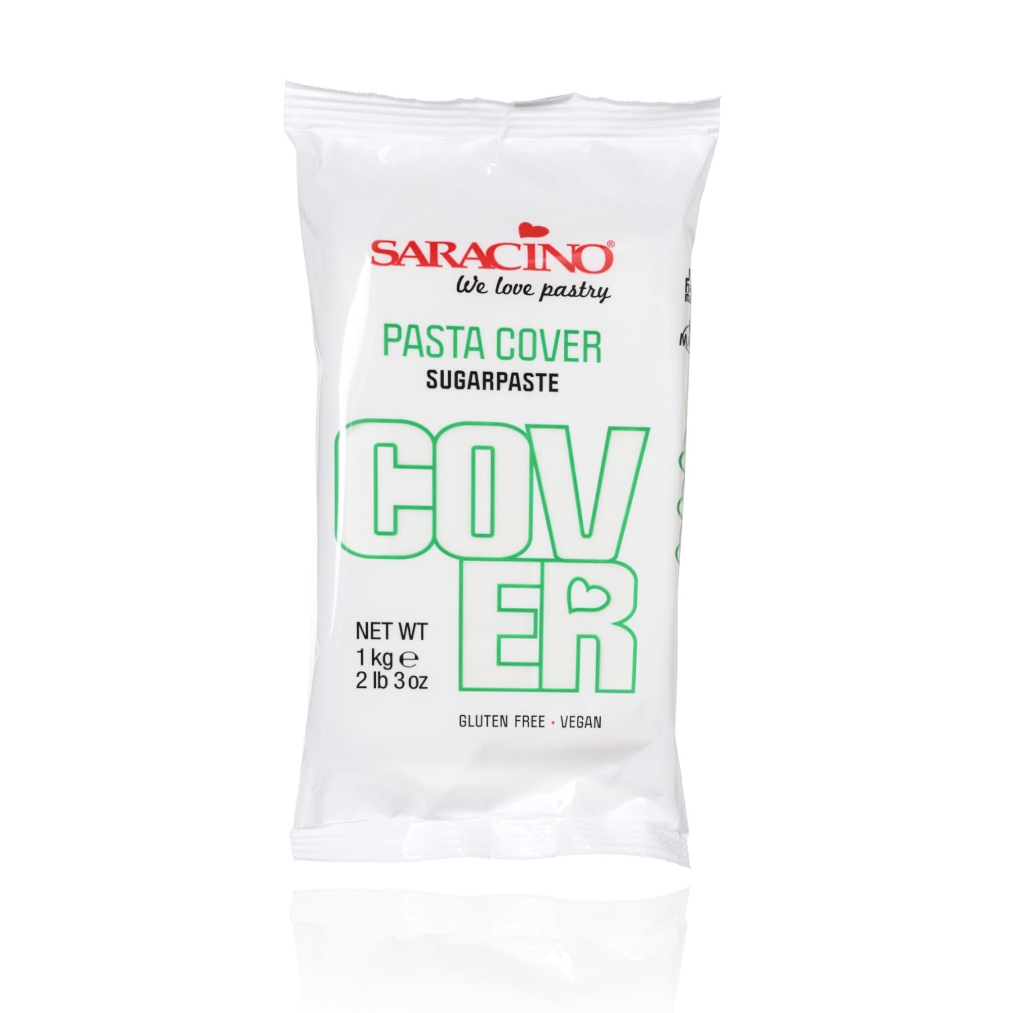 SARACINO We love pastry Pasta Cover Bianca - Sugar Paste for Covering Sweets 1kg Perfect Consistency