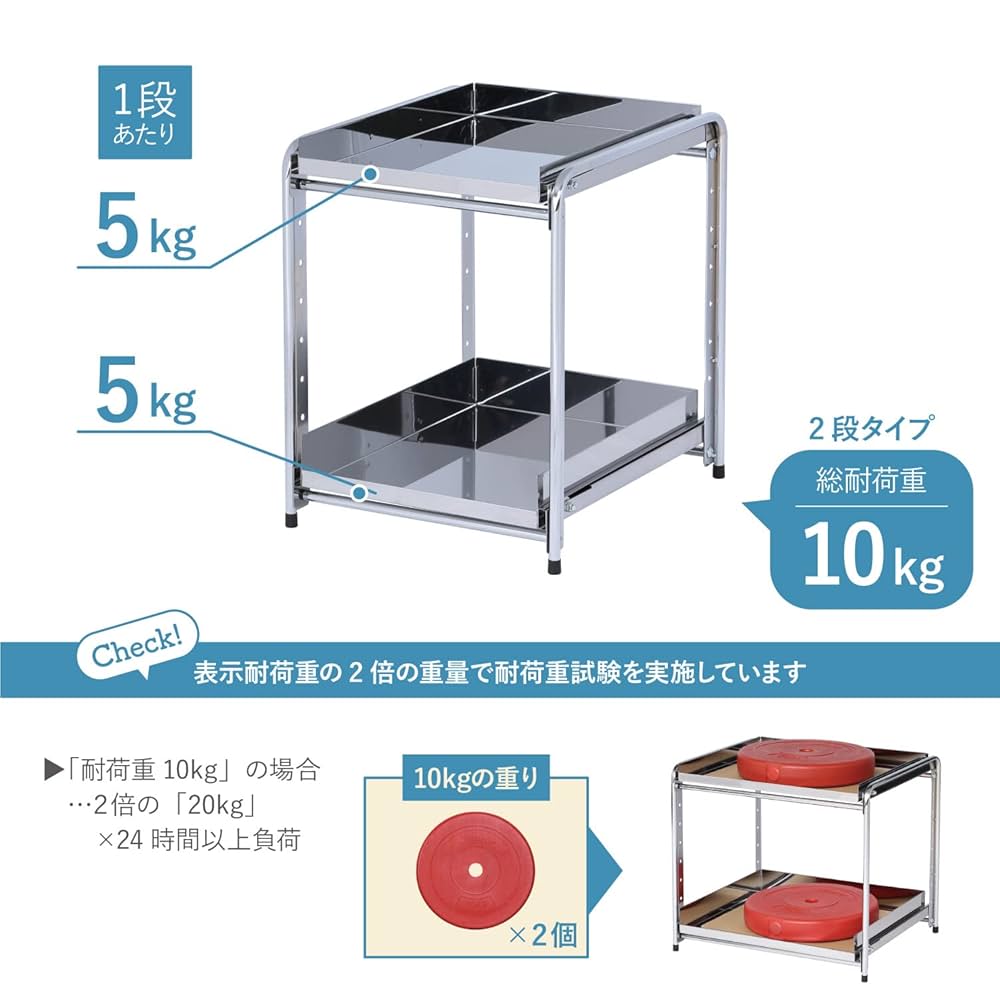 Amazon.co.jp: 川口工器 シンク下 スライドラック 日本製 (幅