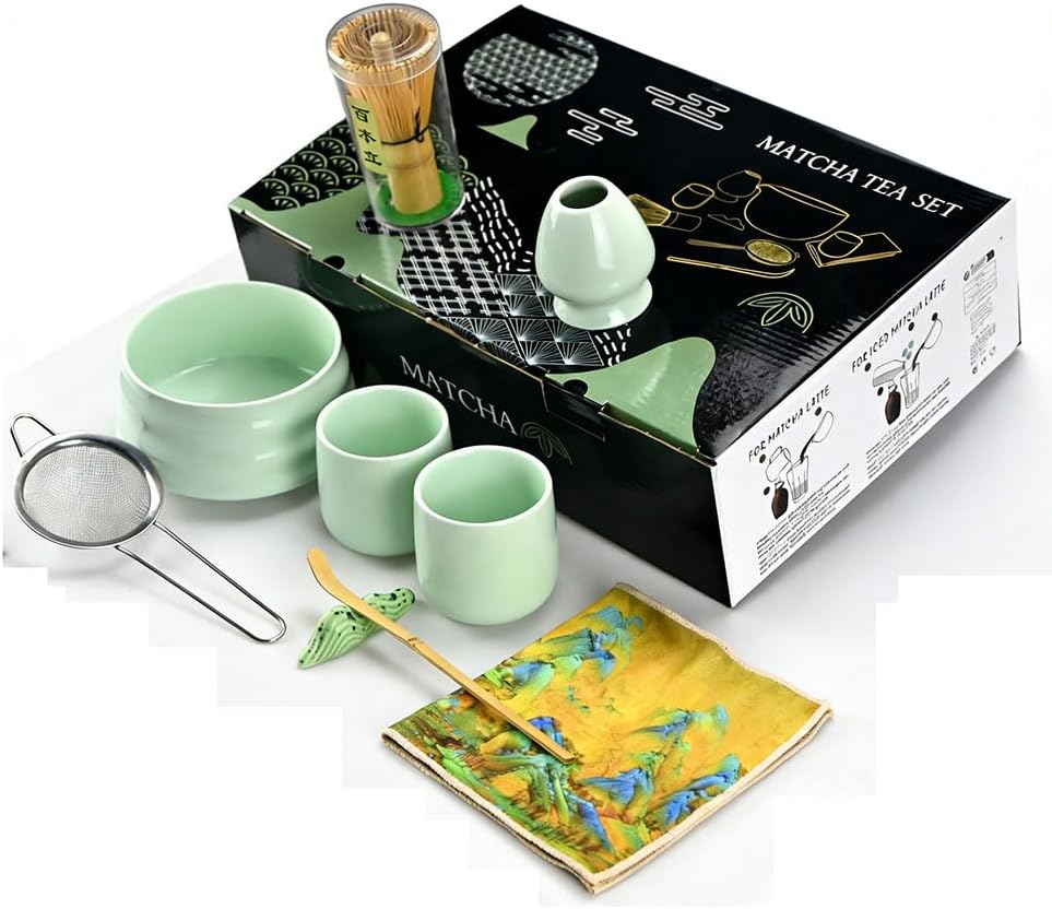 Minimalist Ceramic Matcha Set, Authentic Japanese Style Complete Kit for Home Tea Ceremony