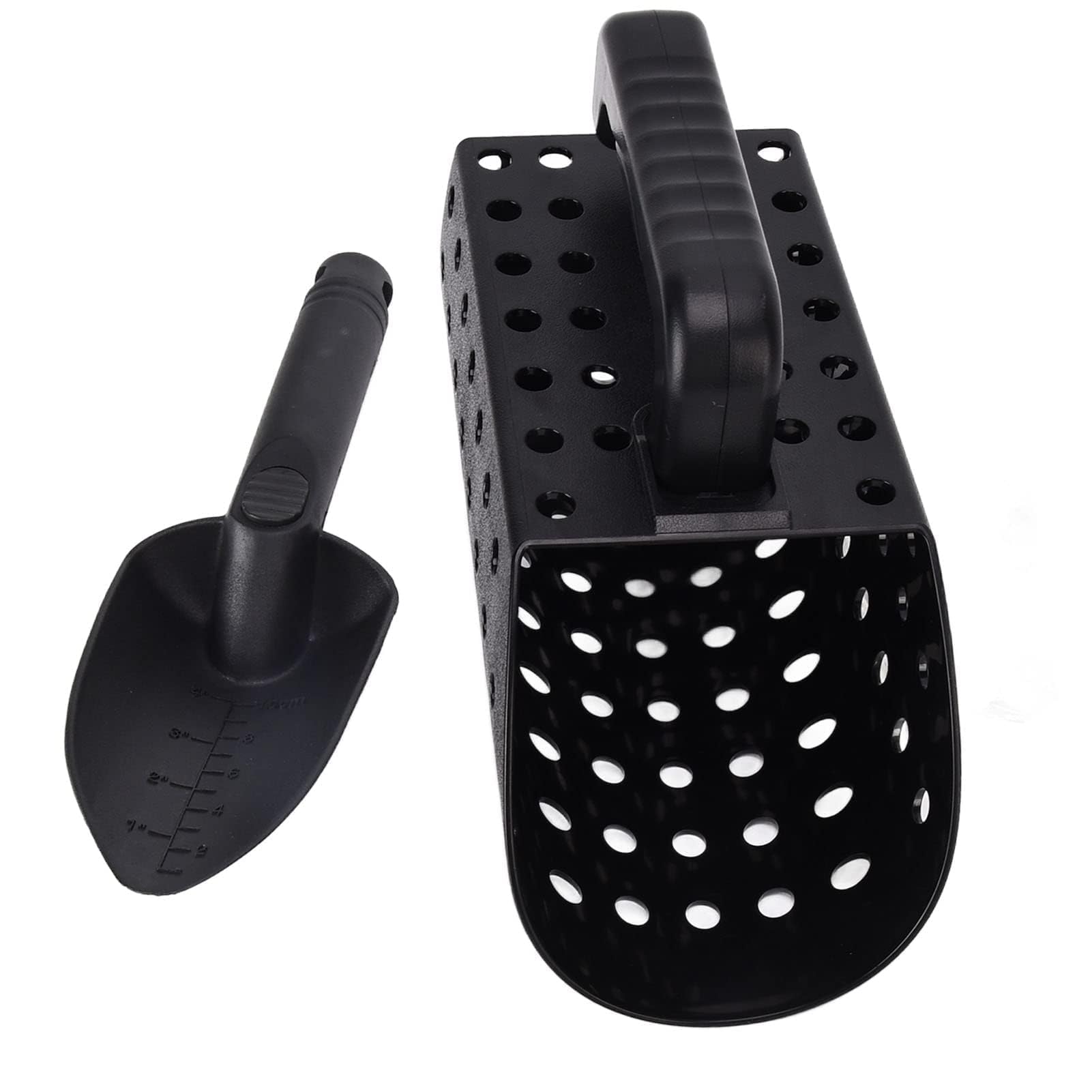Agatige Metal Detector Accessories, ABS Plastic Sand Scoop, Sand Scoop and Shovel Digging Tools Digging Shovel for Metal Detecting, Beach Shelling, Sand Sifter at The Beach & More, Black