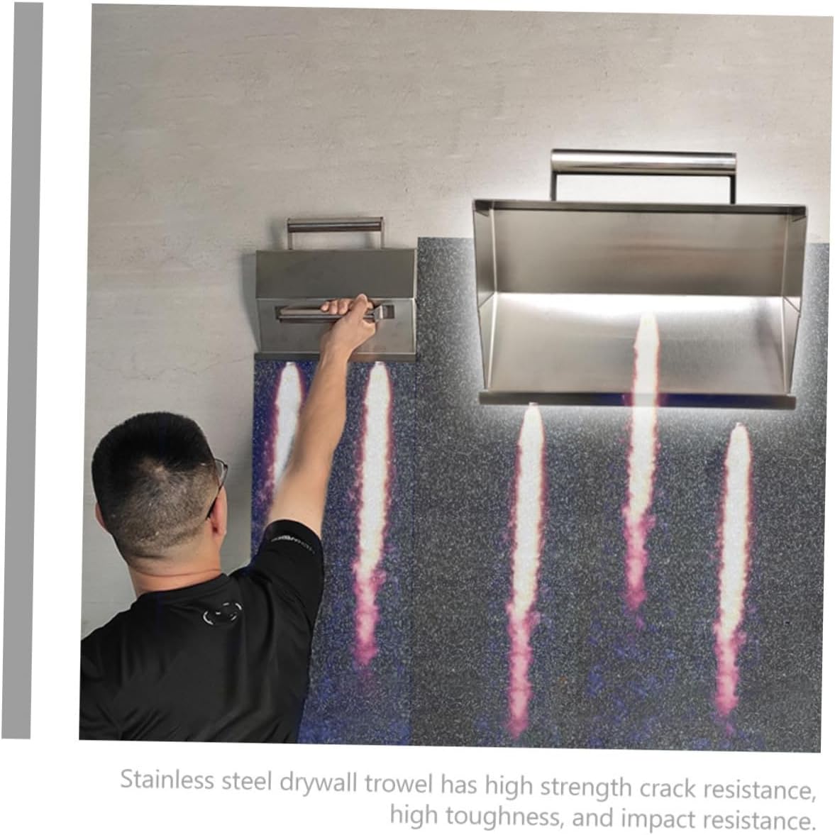 Ergonomic Wall Plastering Tool Plastering Rub Notched Trowel for Drywall Skimming