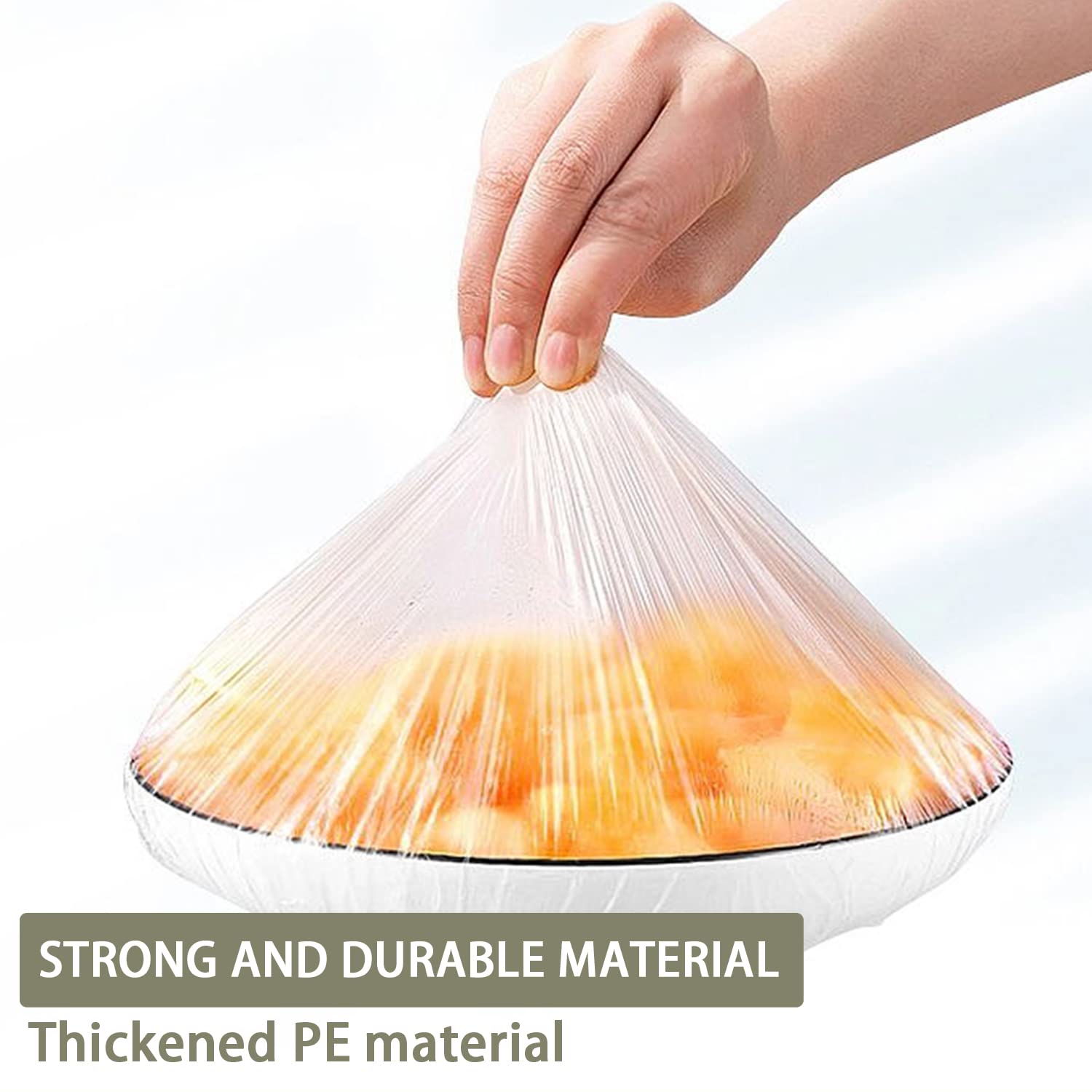 100 Coperture Elastiche Salvafreschezza Riutilizzabili - 5 Misure (13-30 Cm) - PE Alimentare - Antipolvere