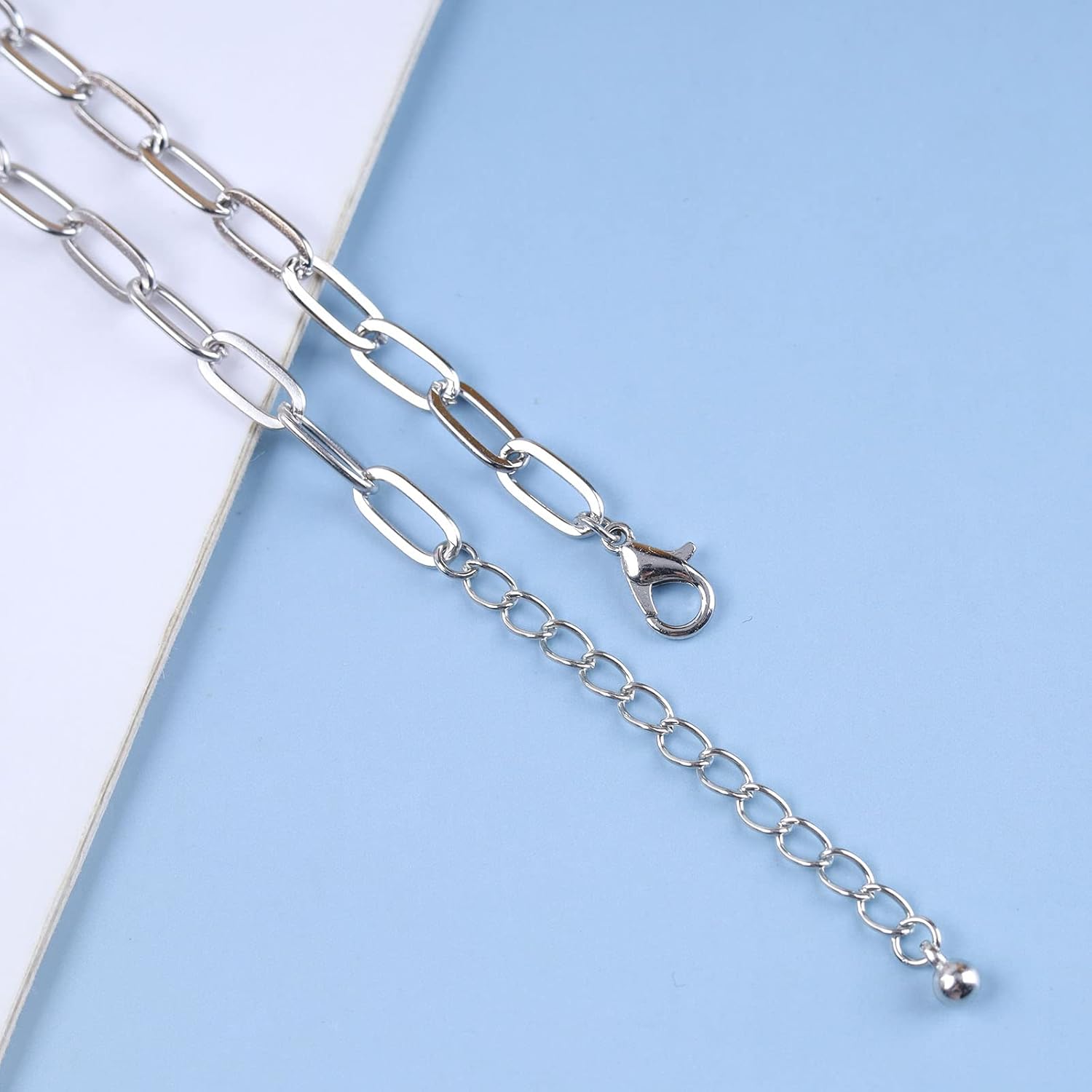 Andelaisi Boho Crystal Butterfly Choker Necklace Vintage Butterfly Star Necklace Silver Pearl Paperclip Necklace Personalized Star Pearl Dangle Necklace Jewelry for Women - Image 6