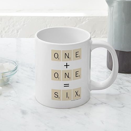Miniatura 3 de CafePress Scrabble One Plus One Six - Taza de café de cerámica, taza de té, 20 onzas