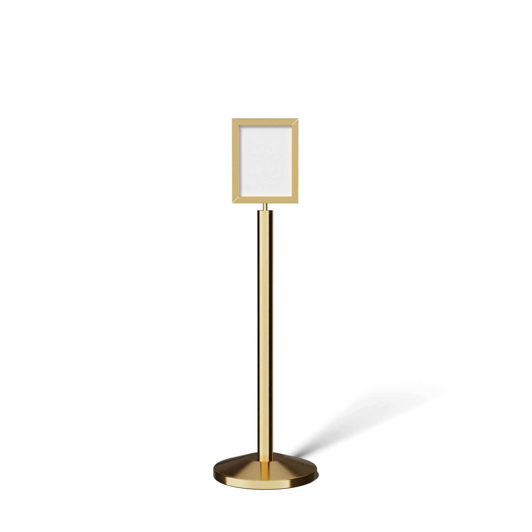 Pedestal Standing Floor Sign Frame with Sloped Base, 8.5x11 Inch