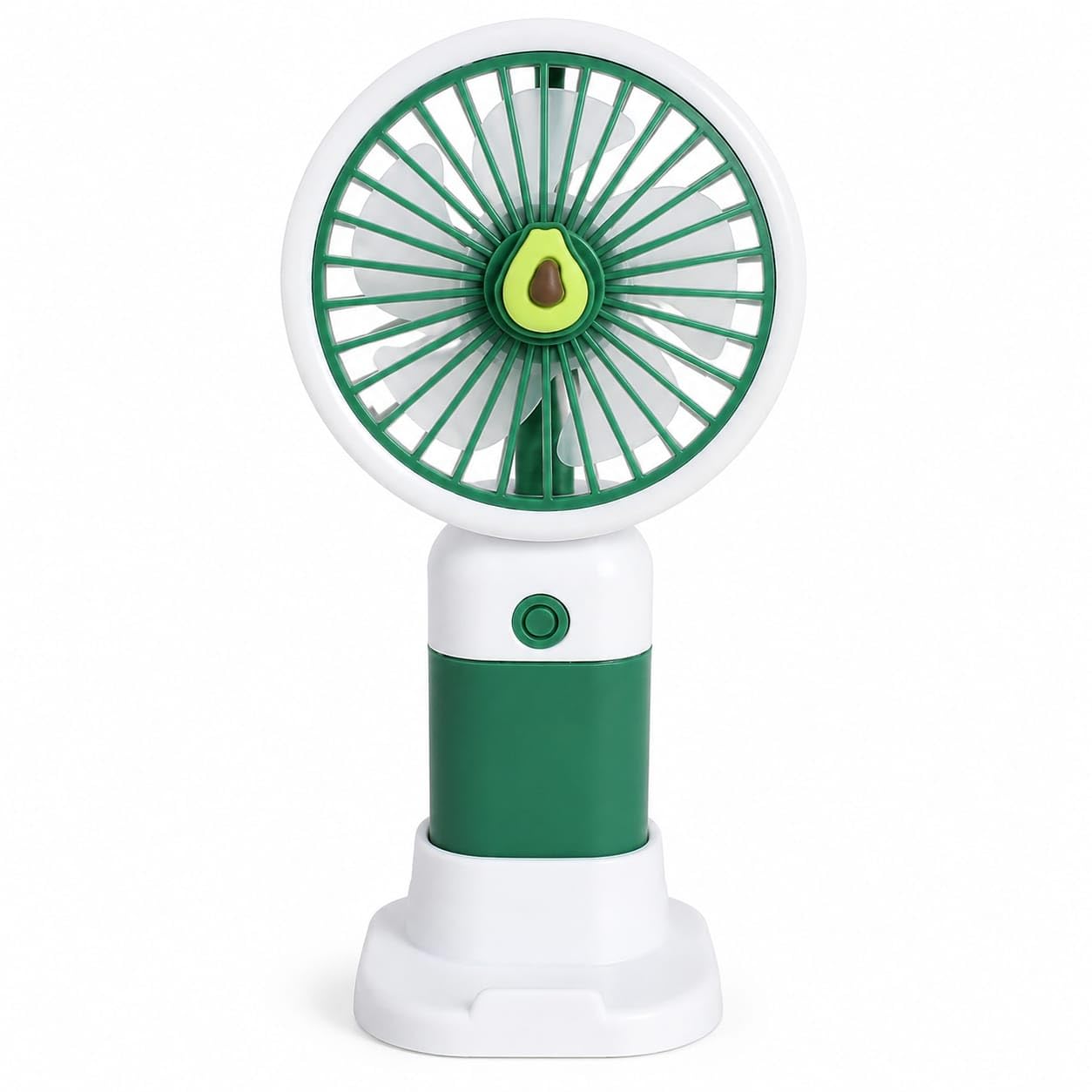 Portable Handheld Fan with Desktop Stand, USB Rechargeable, Low Noise Strong Airflow, Avocado Theme, Green, Dual-Use Summer Cooling-image-14
