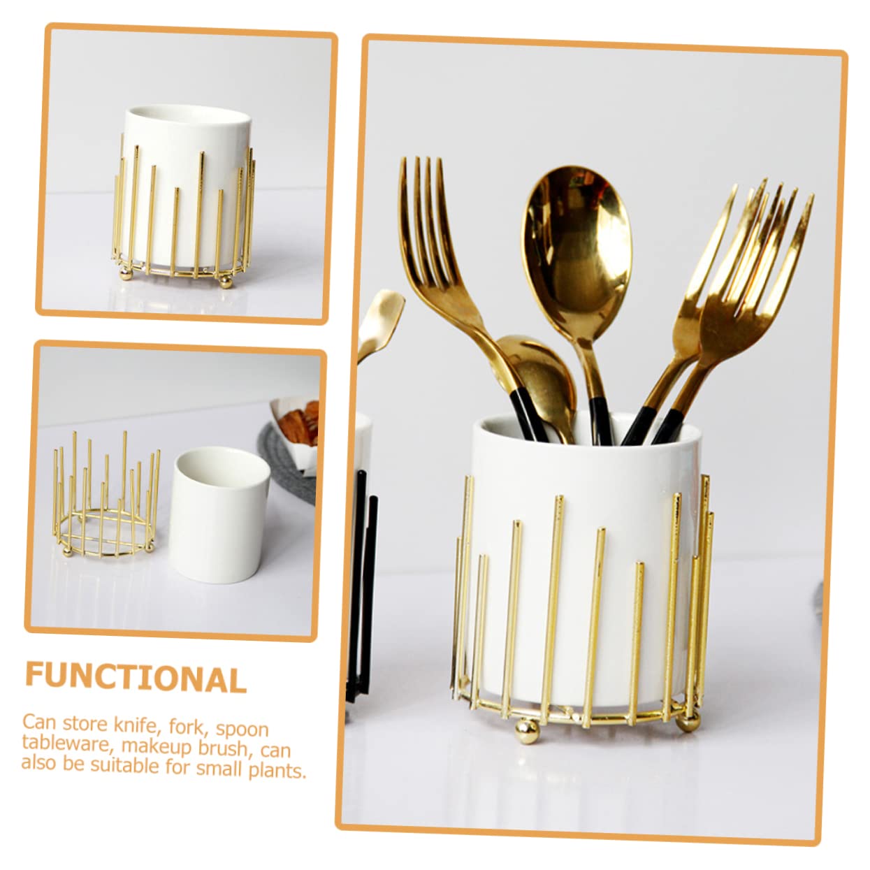 HEMOTON Porta Utensili Da Cucina In Ceramica | Supporto Per Bacchette, Mestoli E Spatole | Design Vintage E Creativo, Colore Assortito 2 - 2