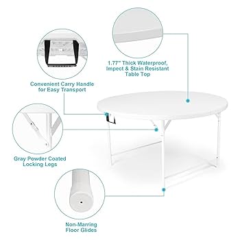 Amazon.com: 7-Piece Round Folding Dining Table with 6 Chairs