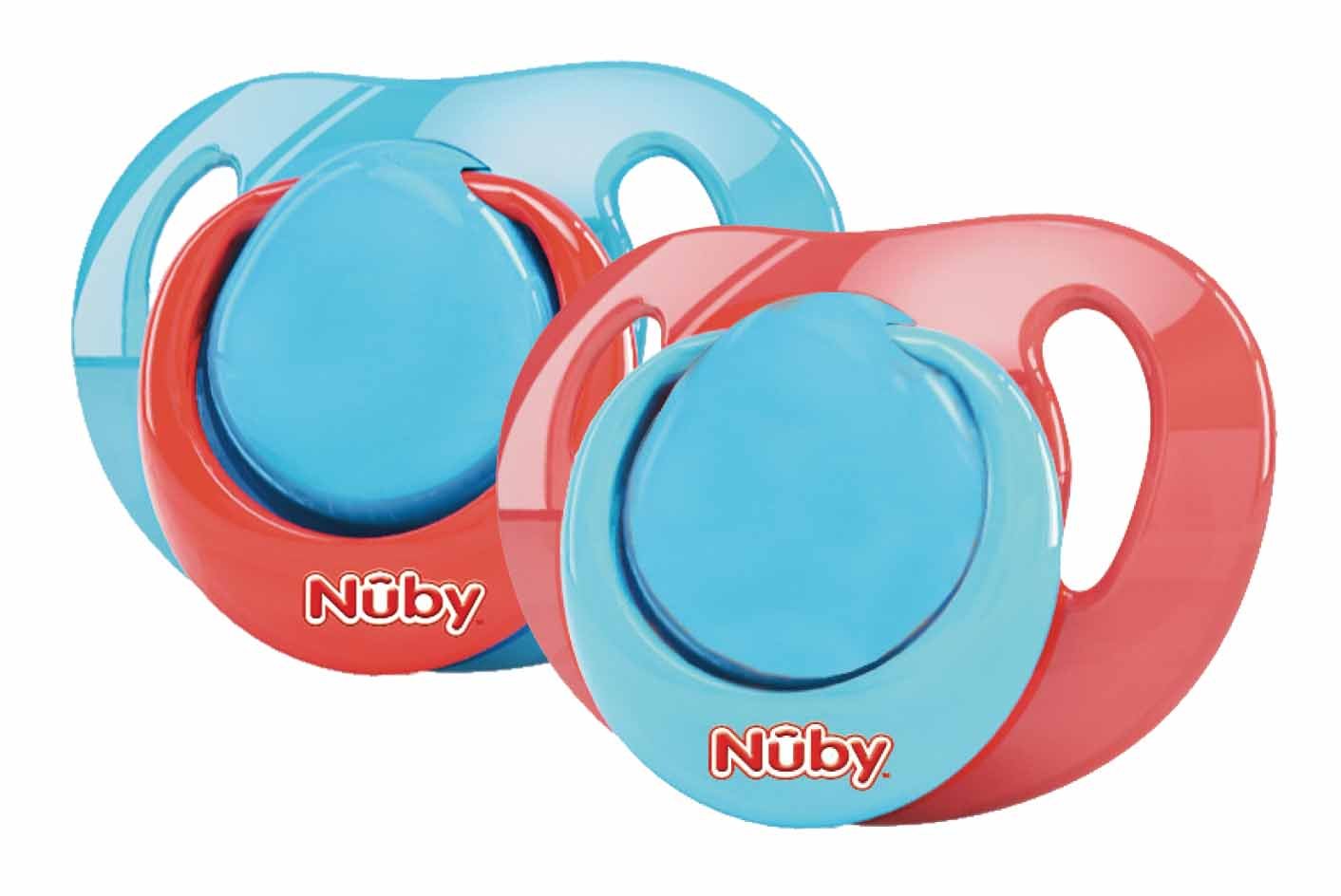 Nuby Ciuccio Ortodontico 2 Pezzi | 6-36 Mesi | Fori Di Ventilazione | Forma Ad Ala | Morbido E Sicuro