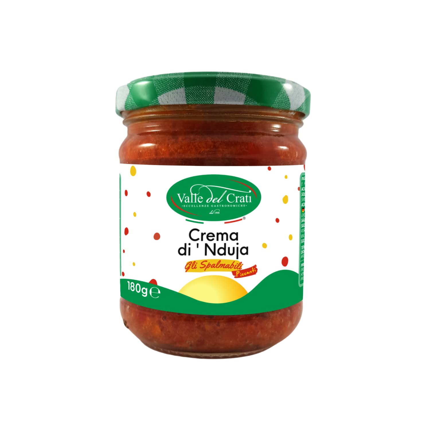 Crema Nduja Picante Calabrese, Salami Untable Y Cremoso, Crema Artesanal Made In Italy Con Pimientos Picantes En Aceite De Oliva, 3 Tarros De 180gr