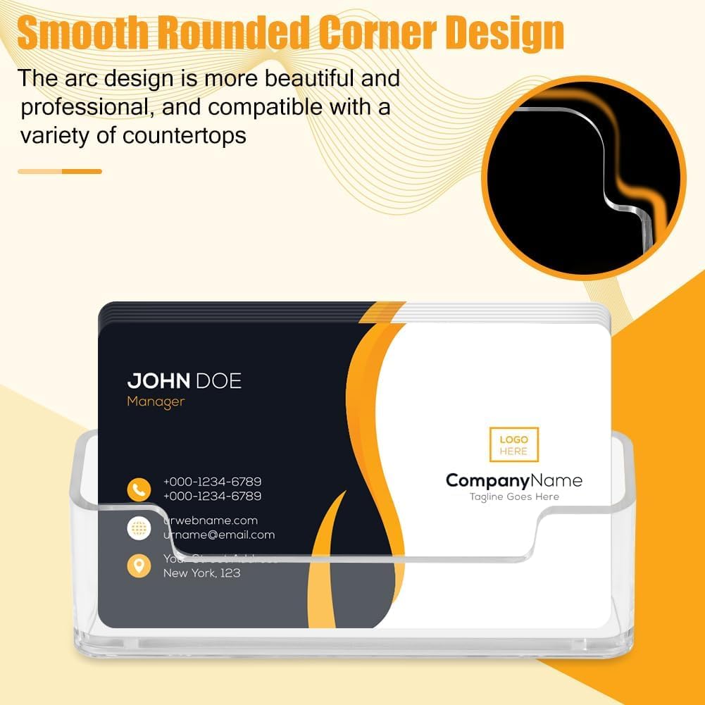 flintronic 6Pcs Transparent Business Card Holder, Acrylic Transparent Business Holder - Image 3