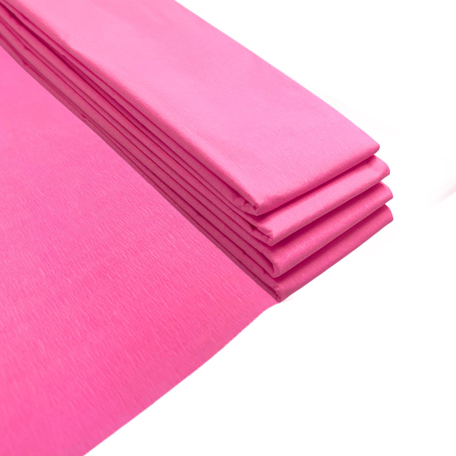 Pack of 10 Hot Pink Crepe Paper Sheets 50cm x 2m 17GSM 35% Stretch Craft Paper โ image 1