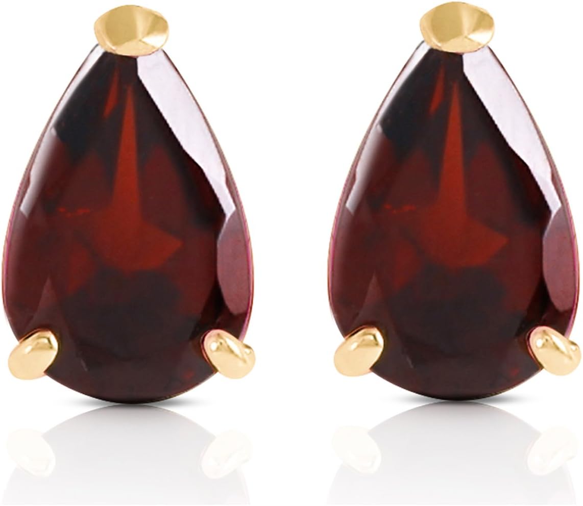 3.15 Carat 14k Solid Gold Stud Earrings Natural Garnet - Image 3