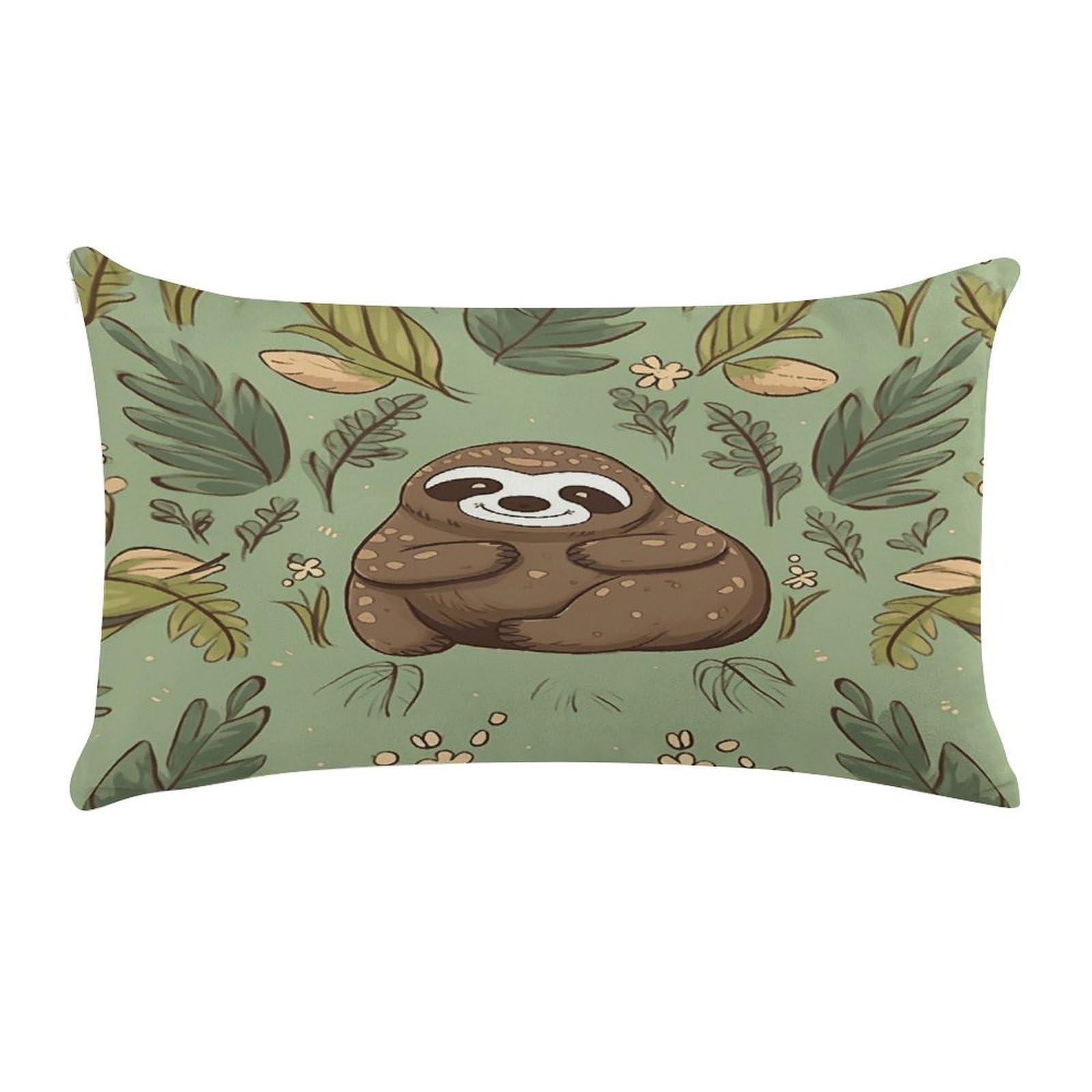 Adfgyerh Style Sloth On The Grass Pillow Covers，20X12inch,Invisible Zipper Design，Throw Pillow Cover,Short Plush，Ultra-Soft Fabric On Both Sides Home Decor，For Home Sofa Couch