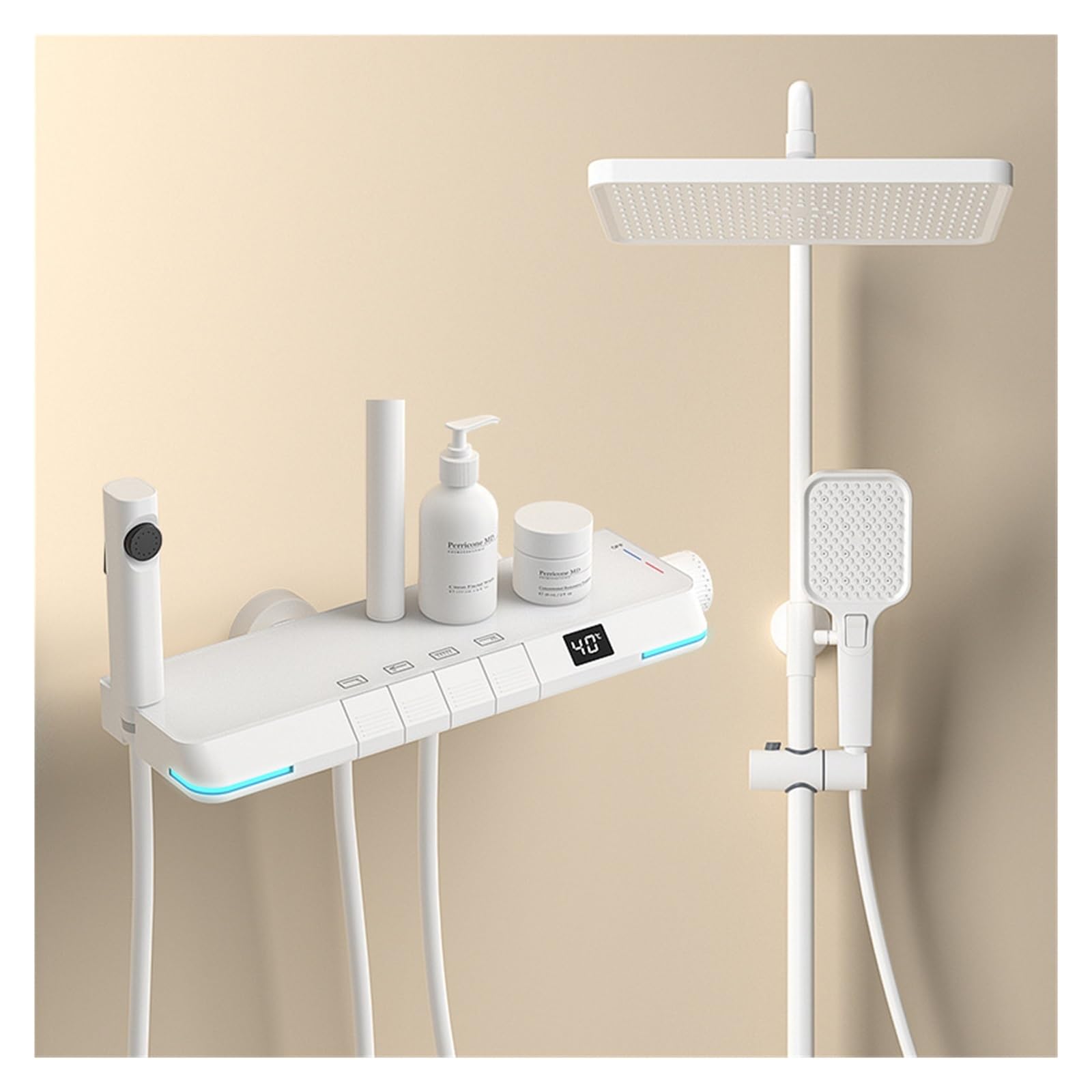 Système de douche numérique Led blanche avec affichage de température